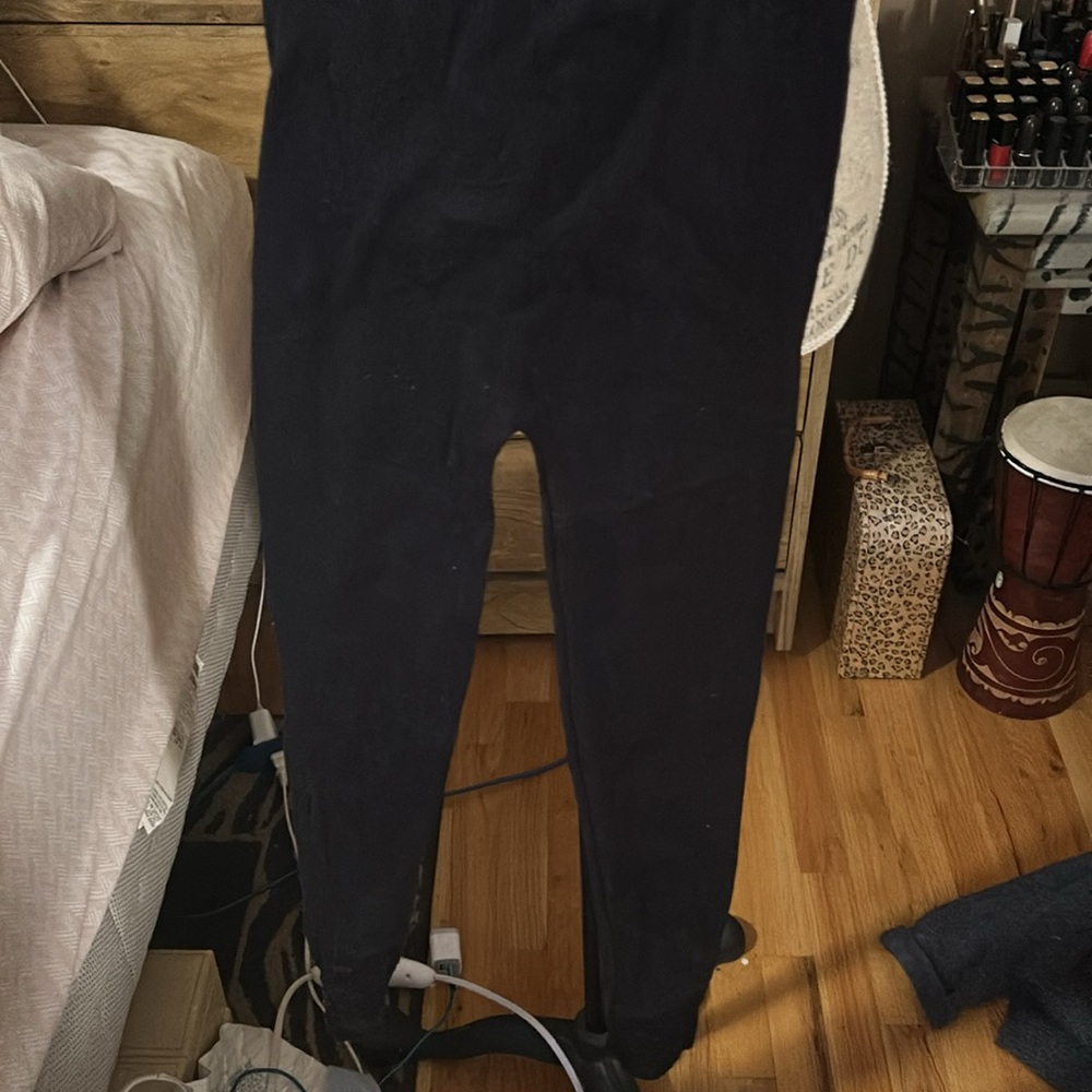 Dynamic Black Zip Front Ribbed Jumpsuit - OS - Picture 3 of 5